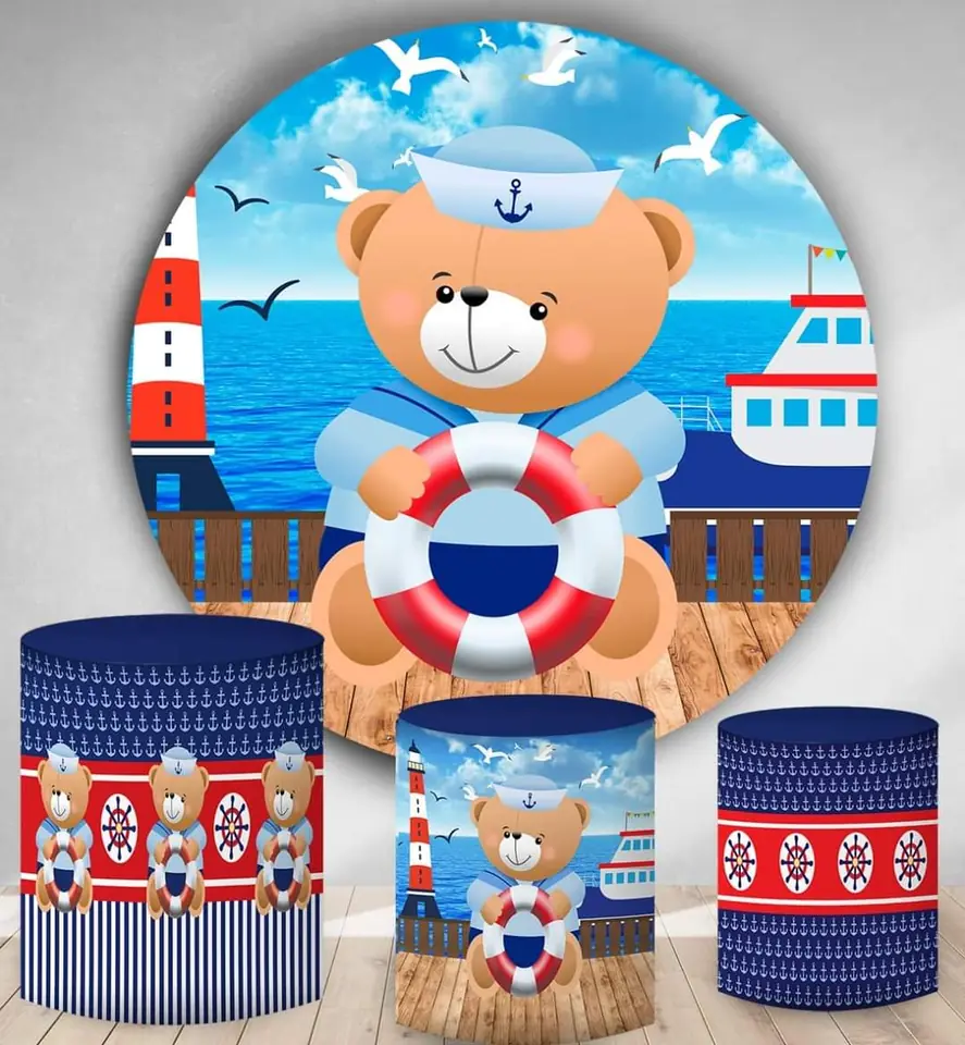 Kit panel circular trio de fundas - Oso Marinero