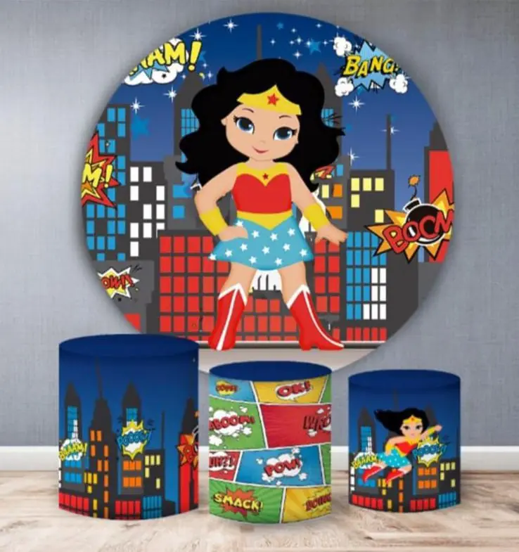 Kit panel circular trio de fundas - Mujer Maravilla