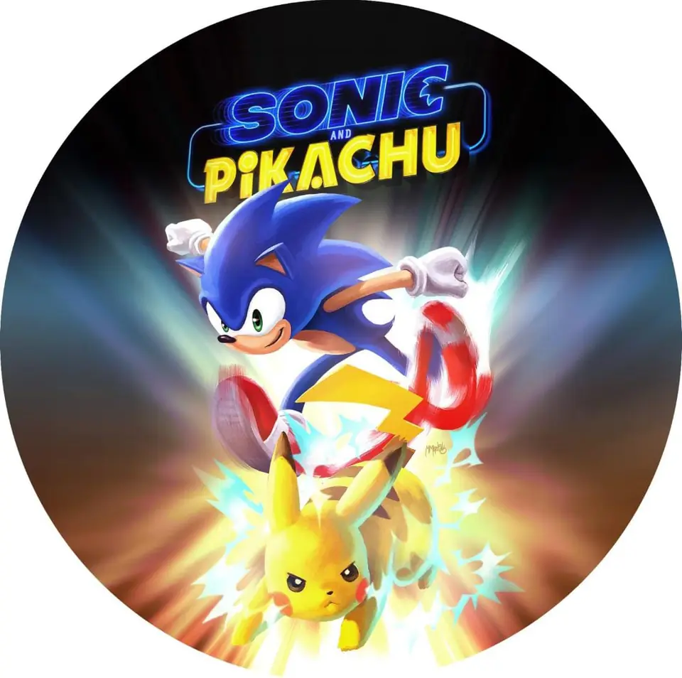 Panel Circular - Sonic and Pikachu