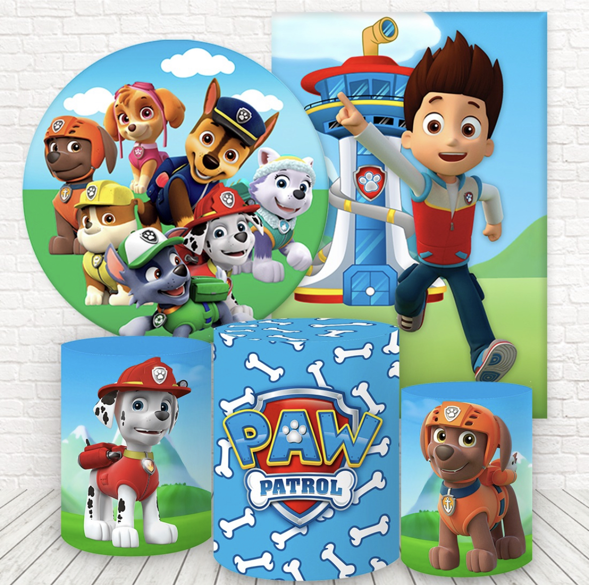 Kit panel circular,panel lateral trio de fundas - Paw Patrol