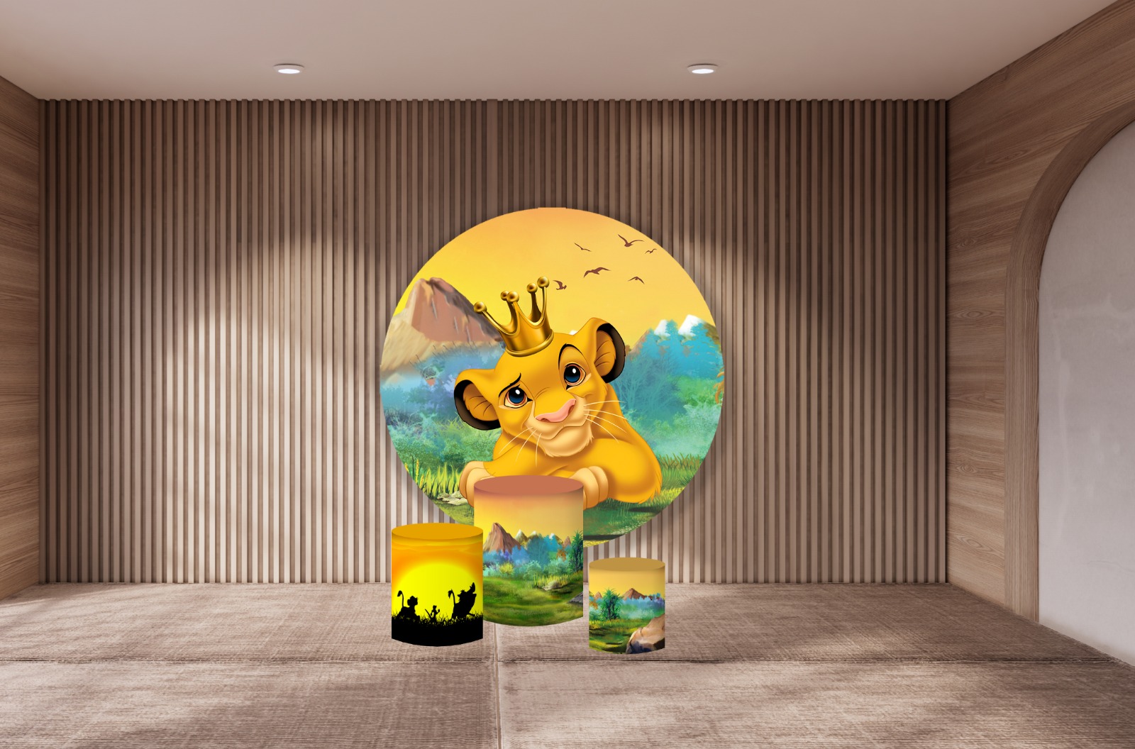 Kit panel circular trio de fundas - Rey Leon