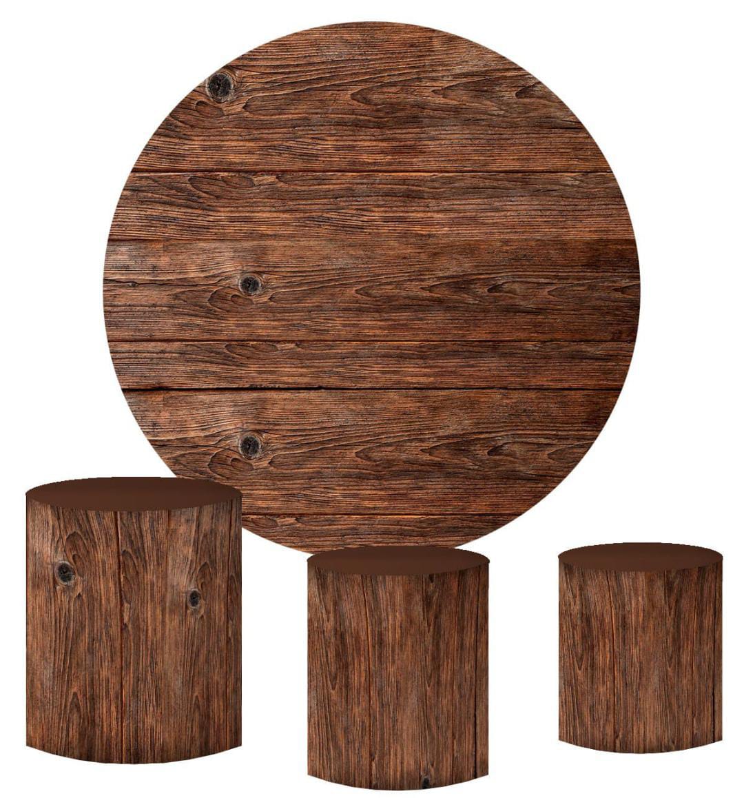 Kit panel circular trio de fundas - Madera