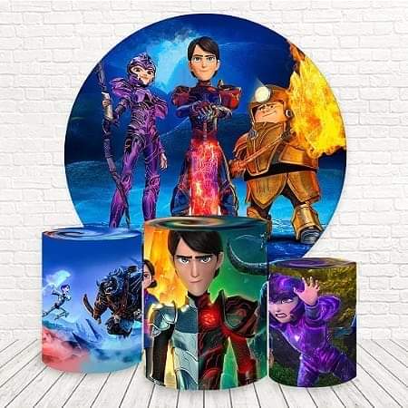 Kit panel circular trio de fundas - Trolls