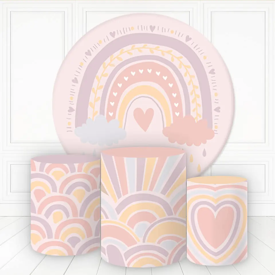 Kit panel circular trio de fundas - Arcoiris boho