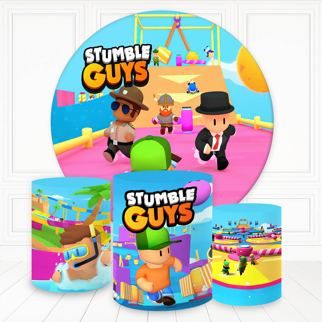 Kit panel circular trio de fundas - Stumble Guys