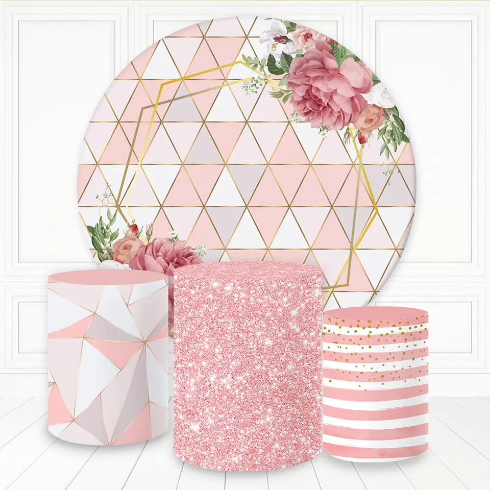 Kit panel circular trio de fundas - Floral Geométrico