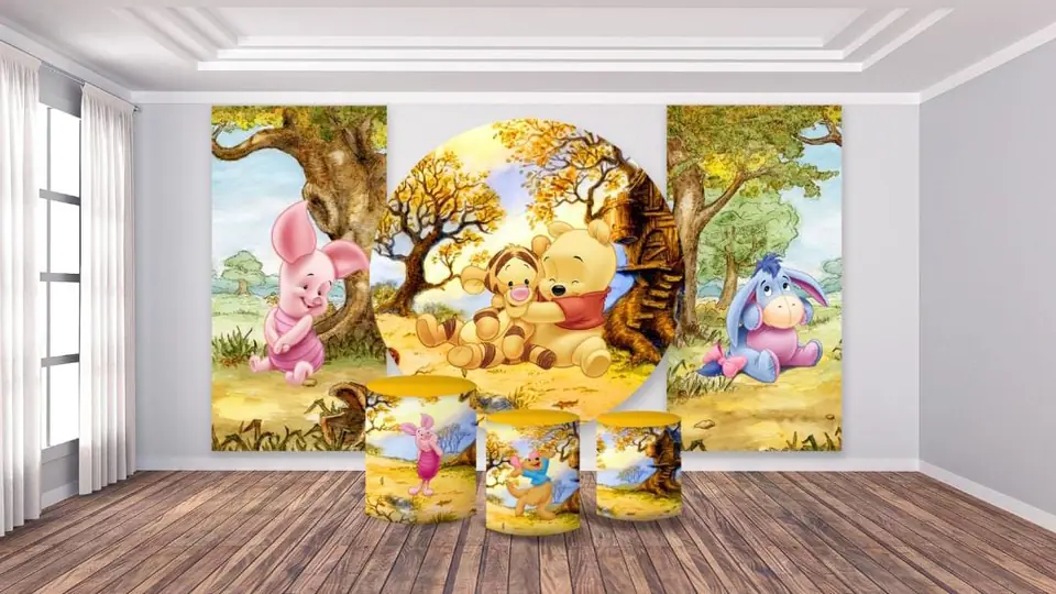 Kit panel circular,2 paneles laterales trio de fundas - Winnie the Pooh