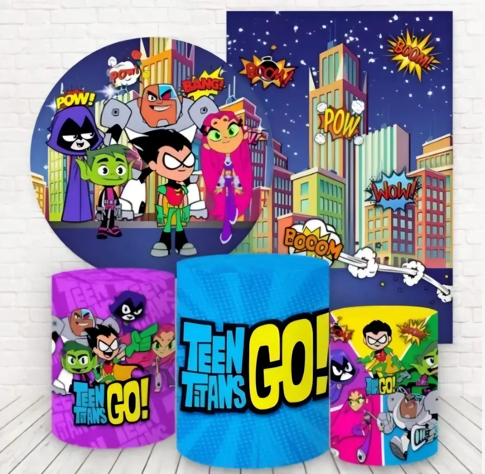 Kit panel circular,panel lateral trio de fundas - Titans Go