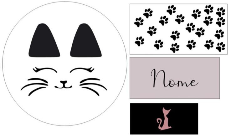 Kit panel circular trio de fundas - Gatita