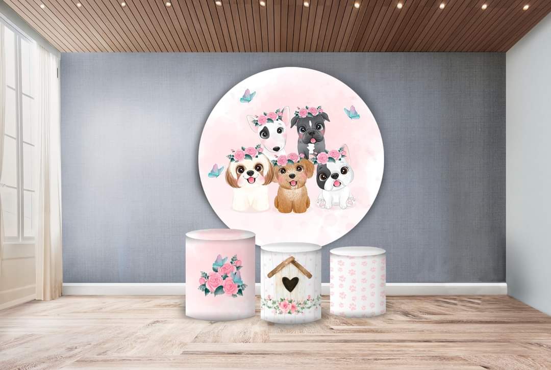 Kit panel circular trio de fundas - Perritos