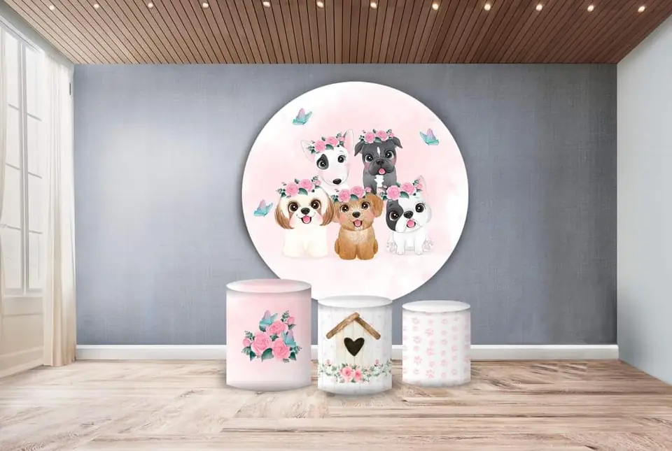 Kit panel circular trio de fundas - Perritos