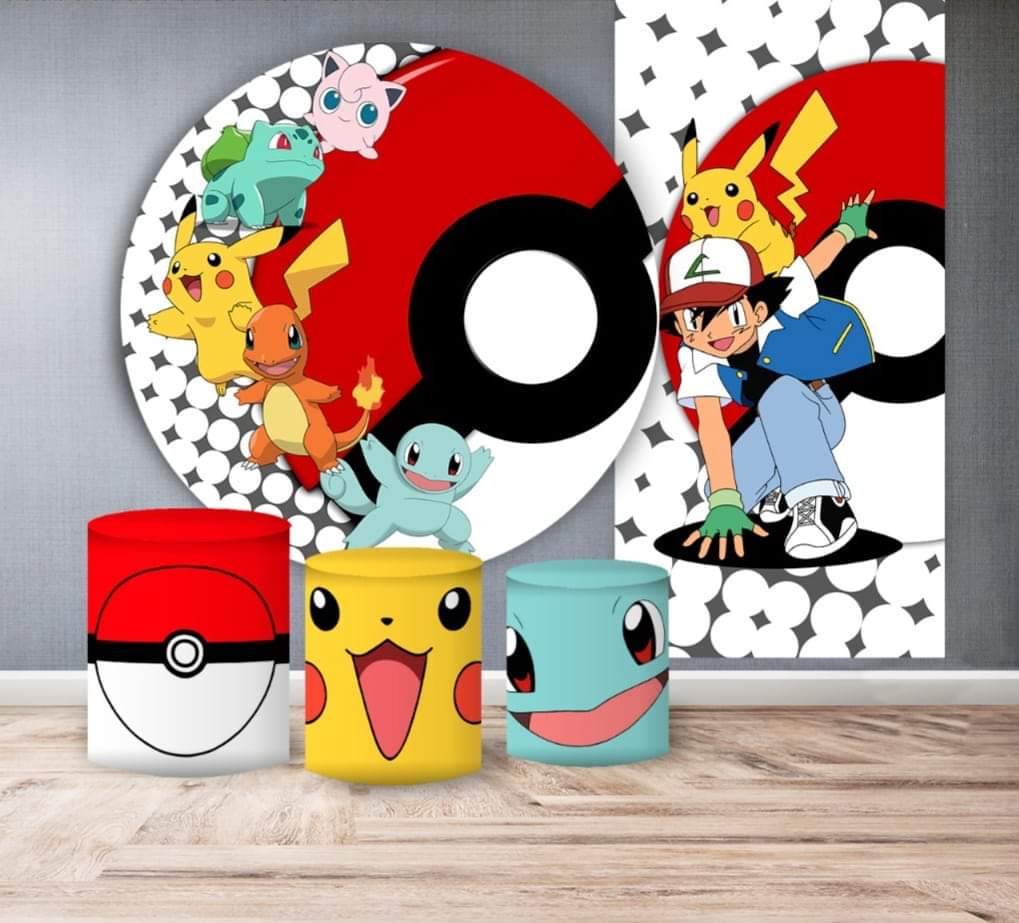 Kit panel circular,panel lateral trio de fundas - Pokemon