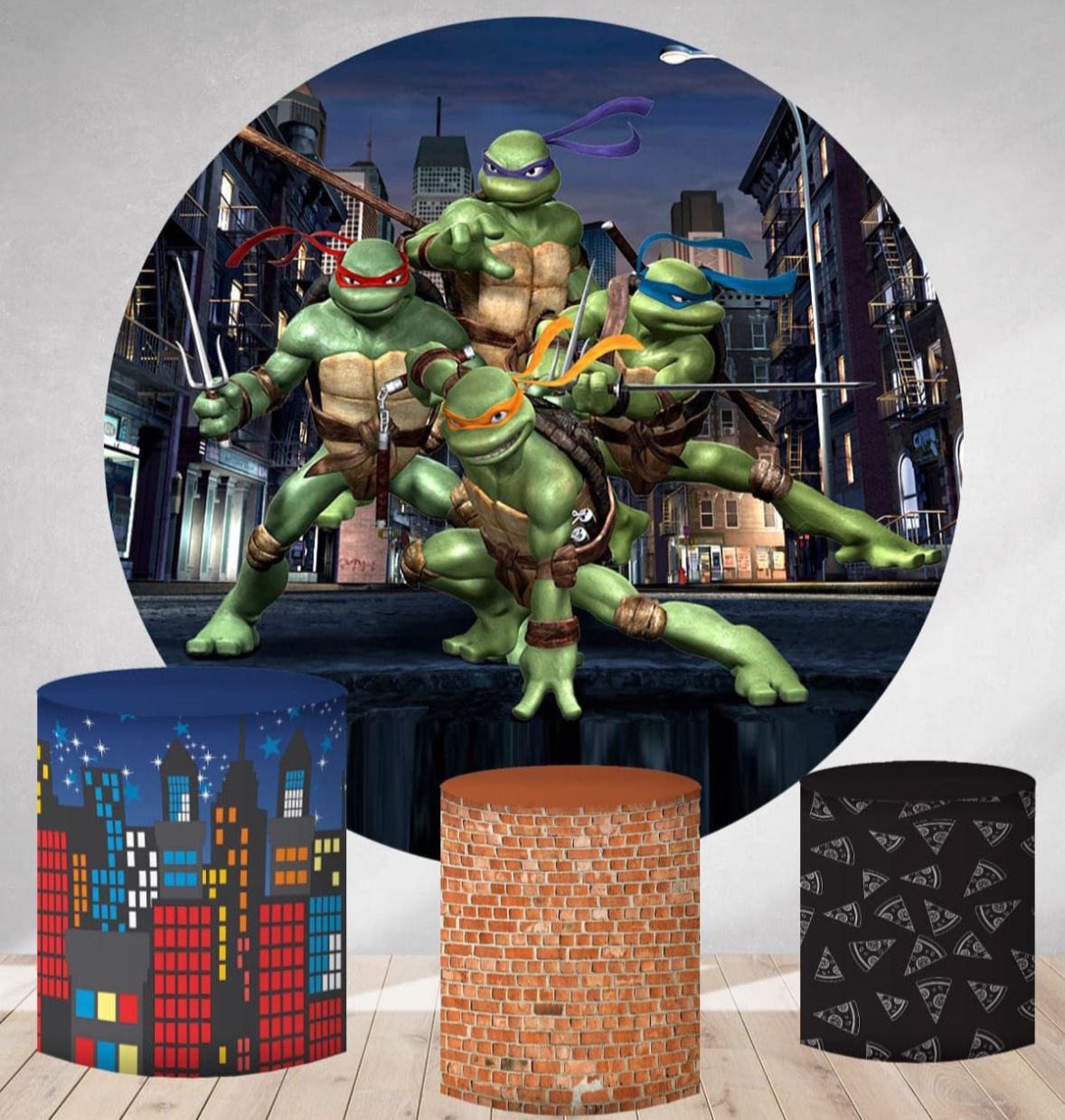 Kit panel circular trio de fundas - Tortugas Ninja