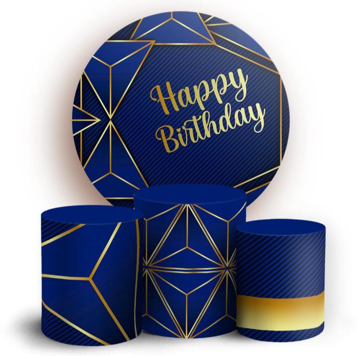 Kit panel circular trio de fundas - Happy Birthday