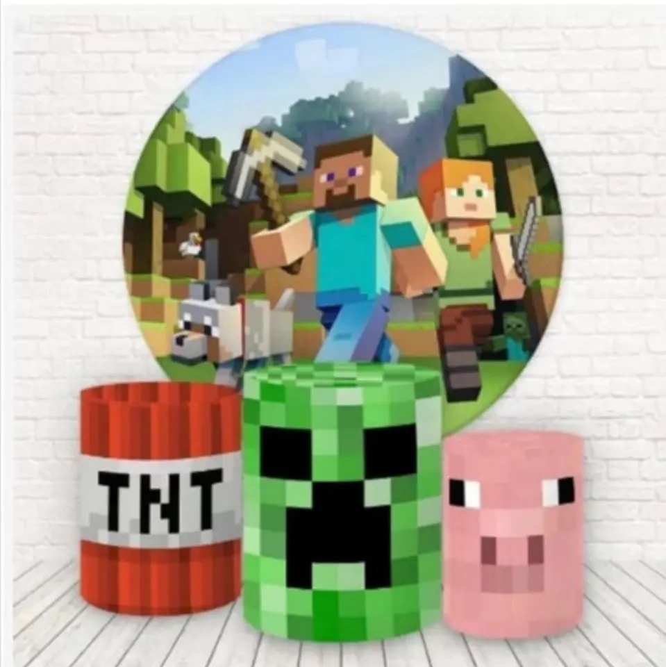 Kit panel circular trio de fundas - Minecraft