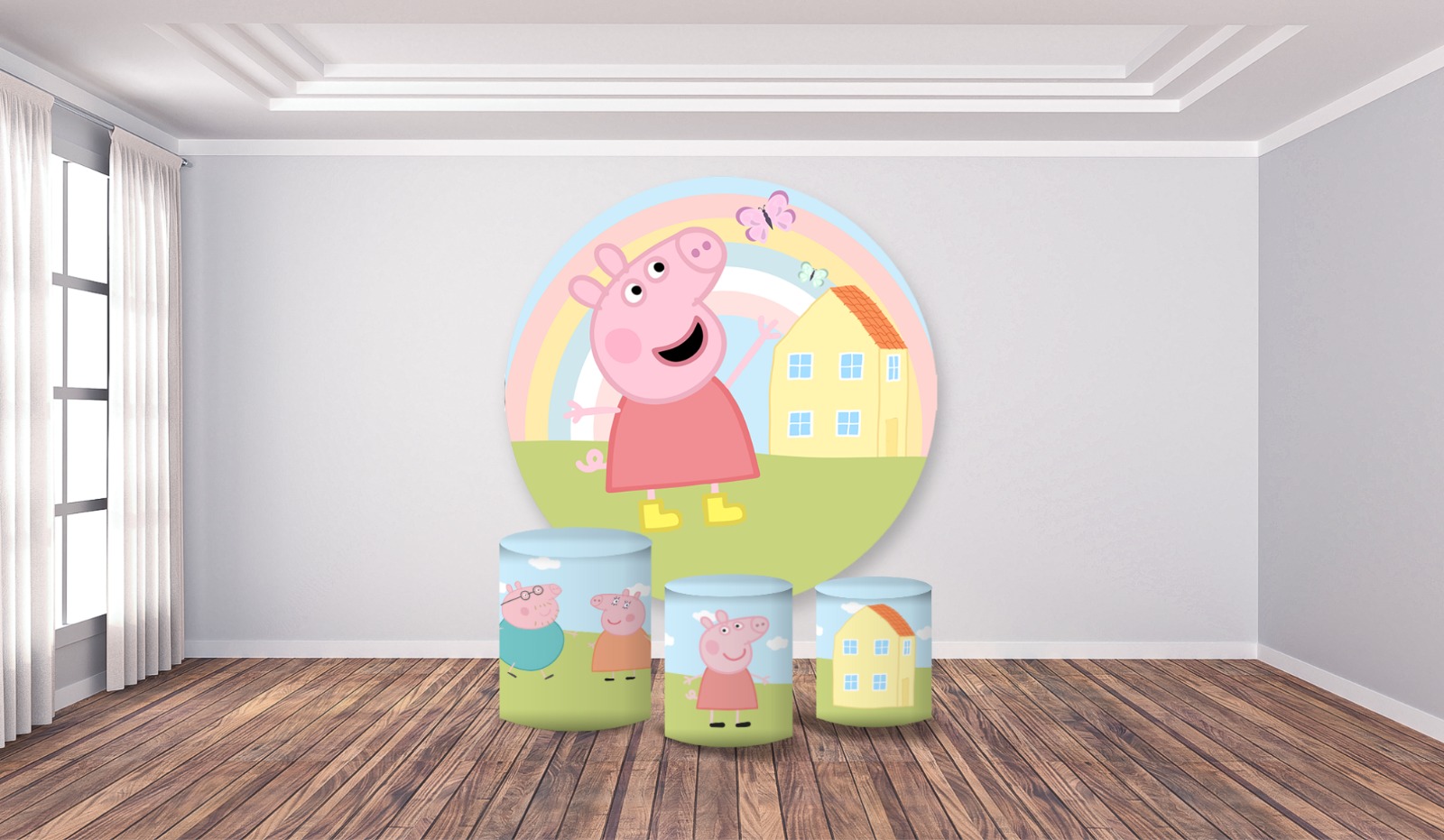 Kit panel circular trio de fundas - Peppa Pig