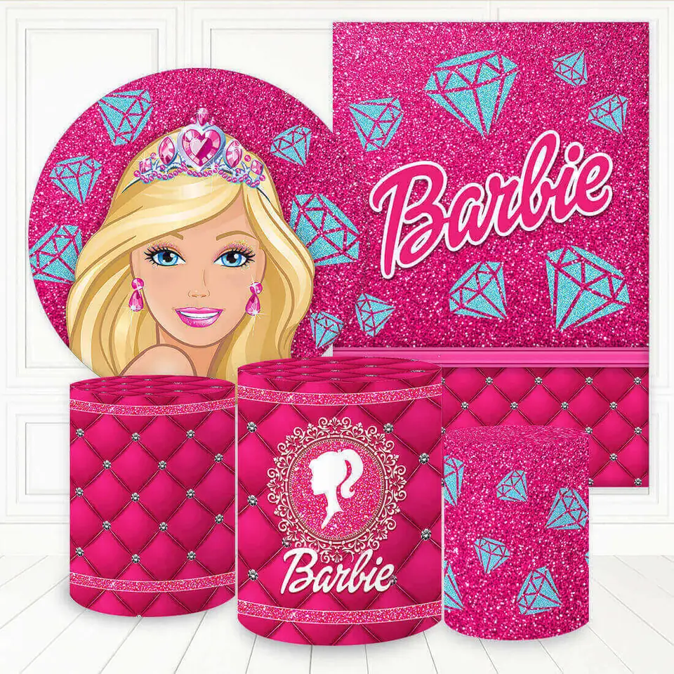 Kit panel circular,panel lateral trio de fundas - Barbie