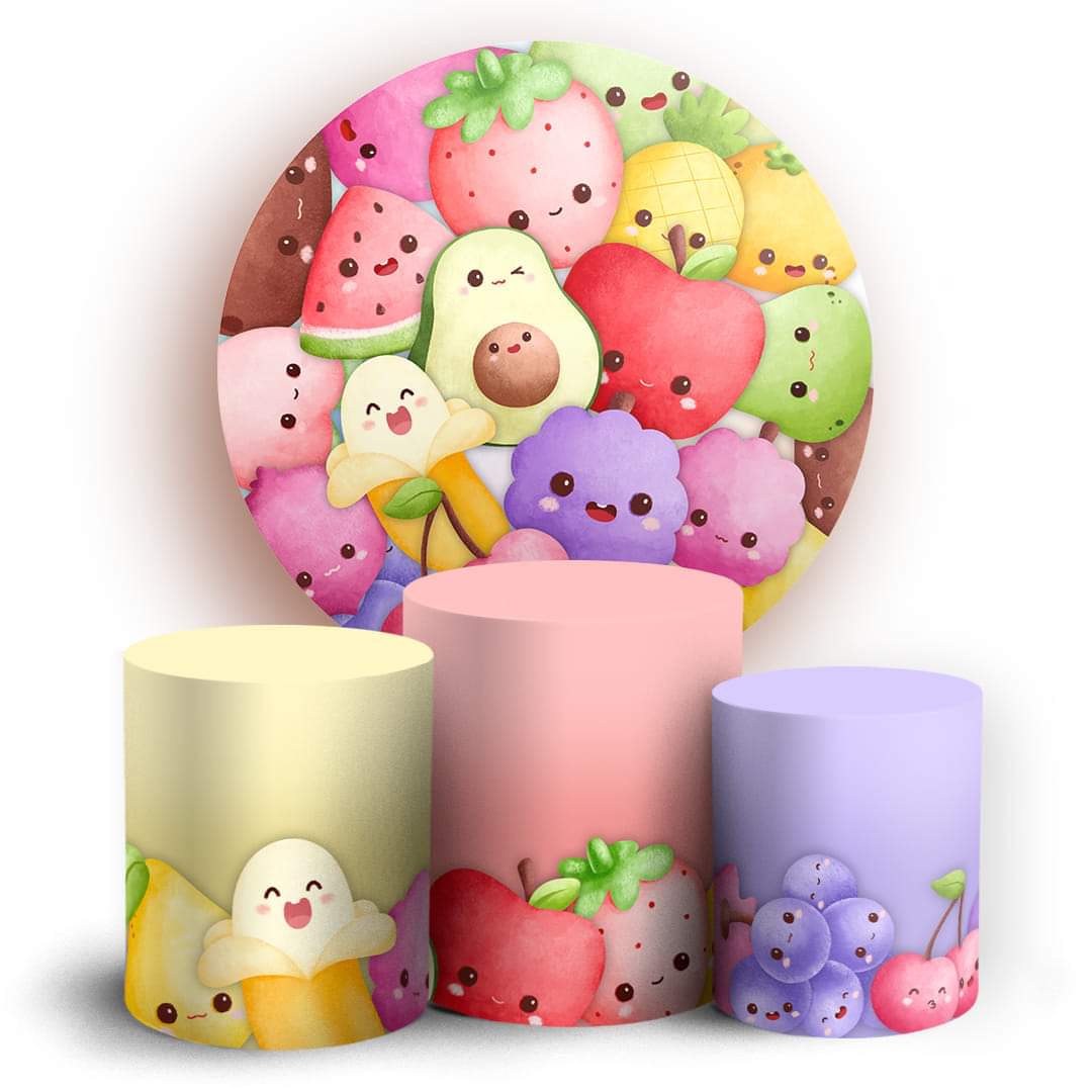 Kit panel circular trio de fundas - Frutas