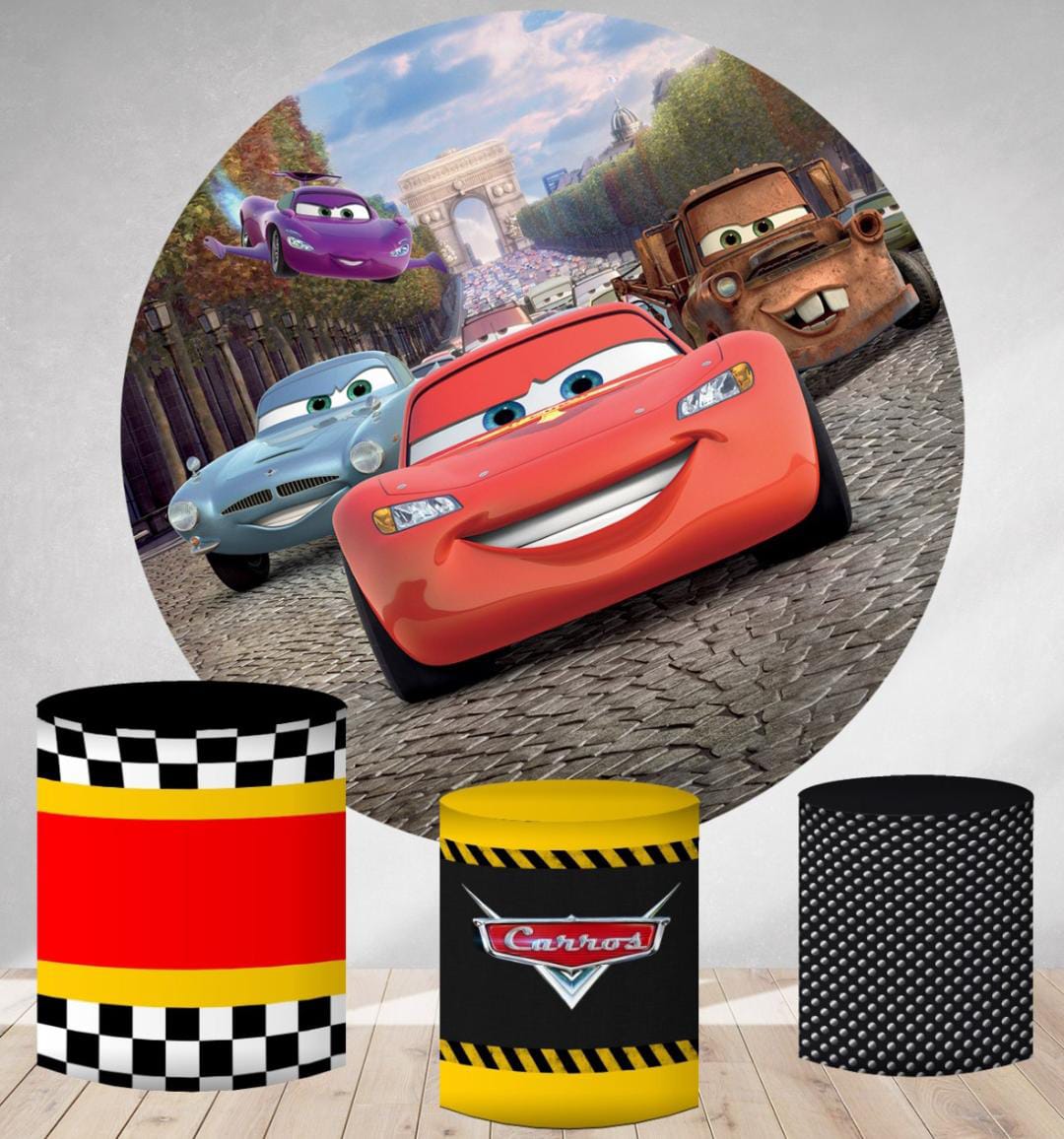 Kit panel circular trio de fundas - Cars