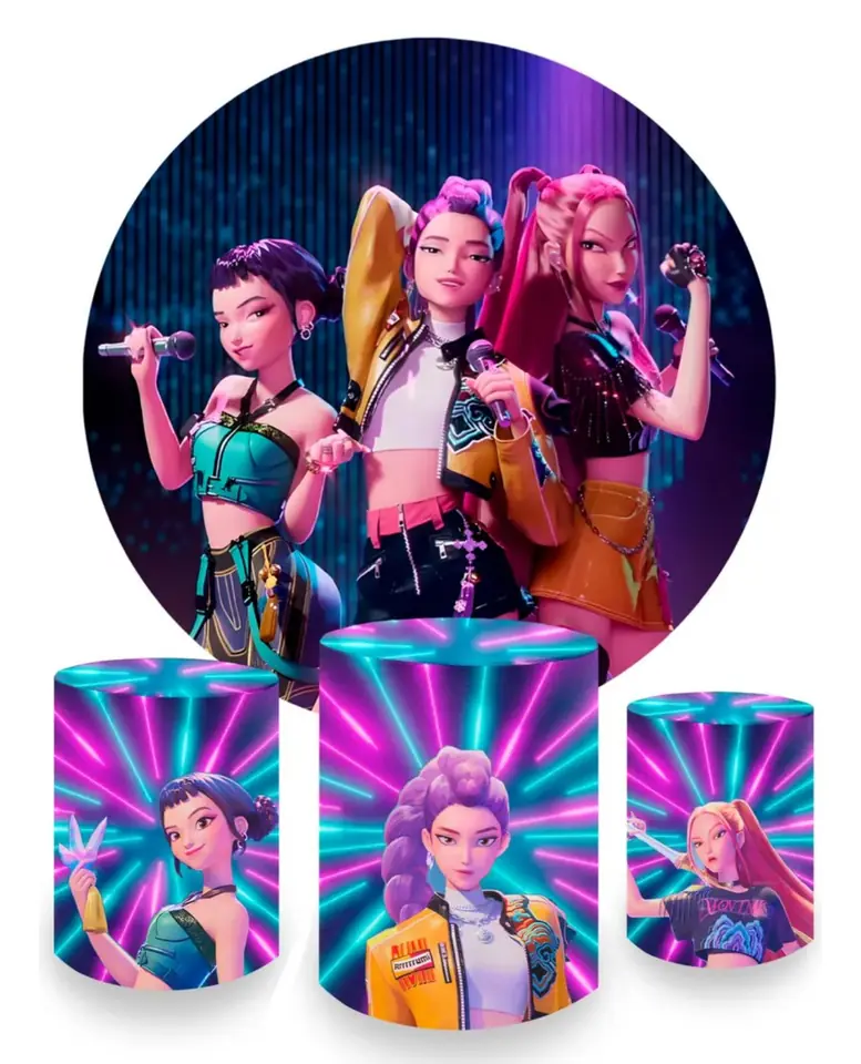 Kit panel circular trio de fundas – Guerreras K-Pop Demon