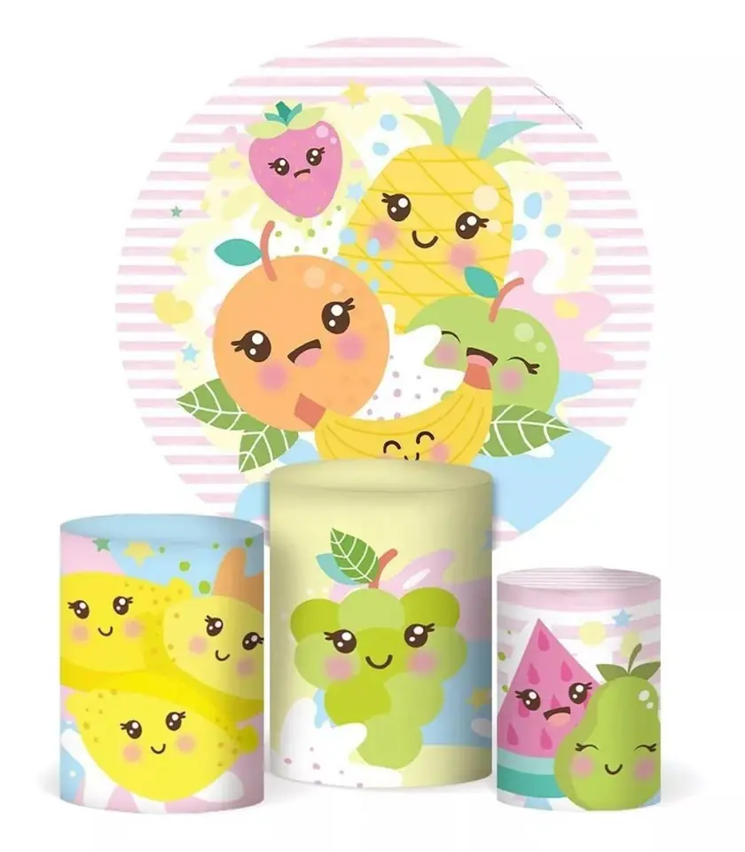 Kit panel circular trio de fundas - Frutas