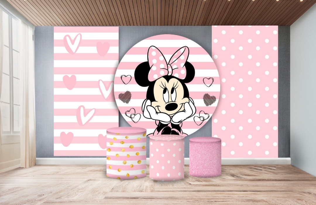 Kit panel circular,dos paneles laterales trio de fundas - Minnie