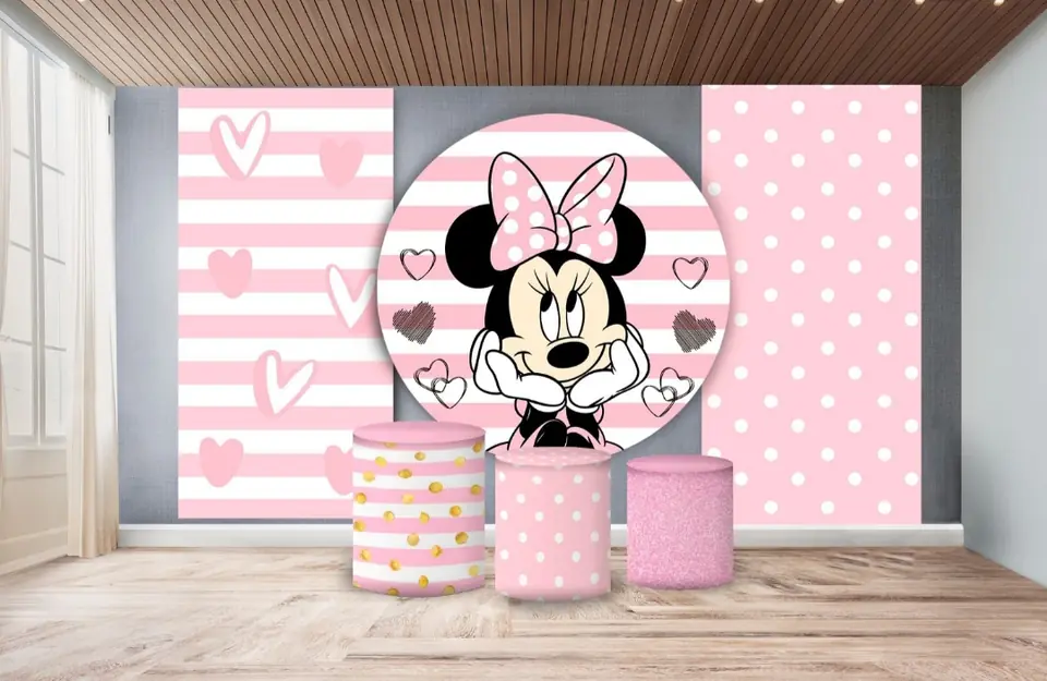 Kit panel circular,dos paneles laterales trio de fundas - Minnie