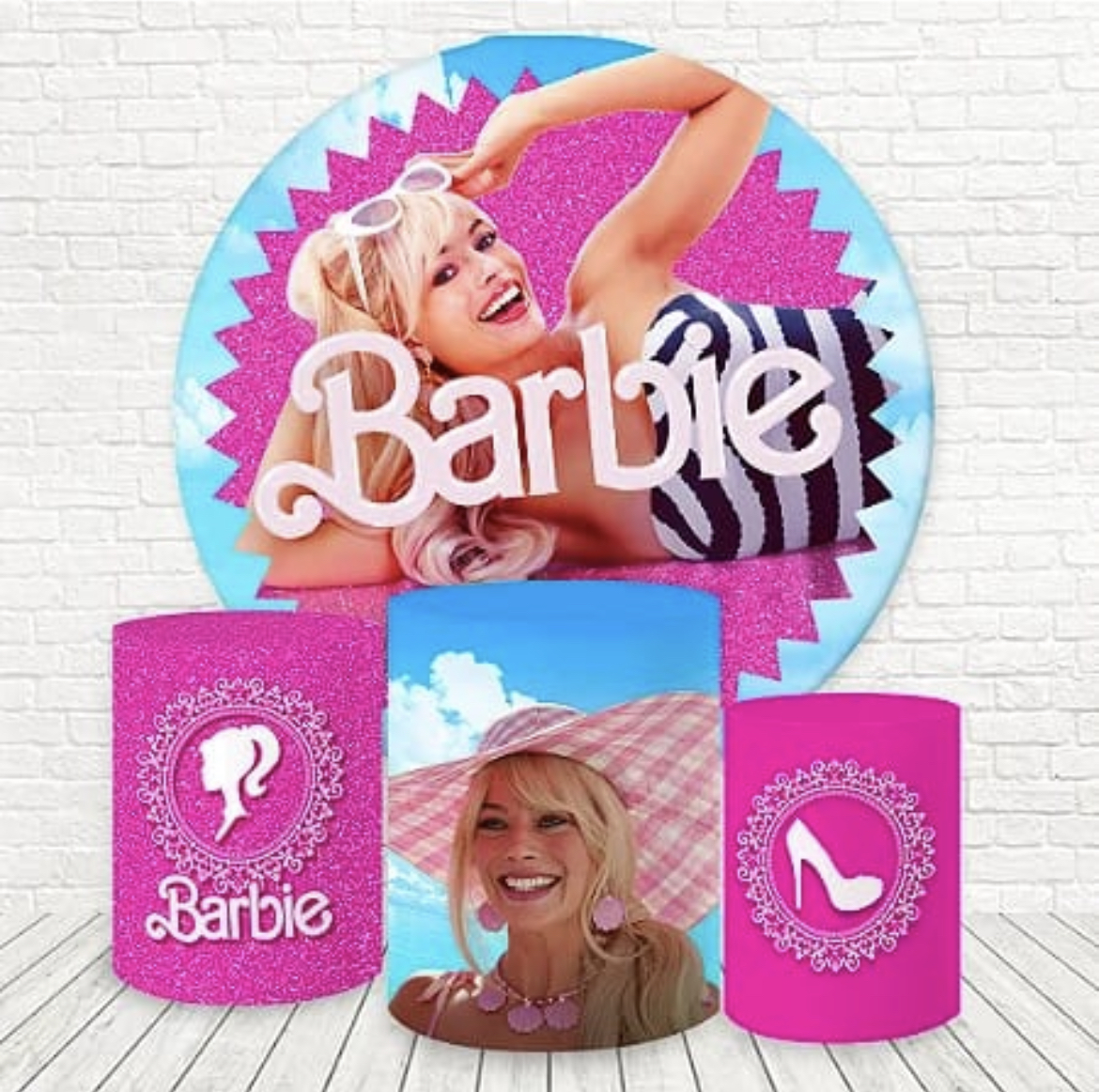 Kit panel circular trio de fundas - Barbie