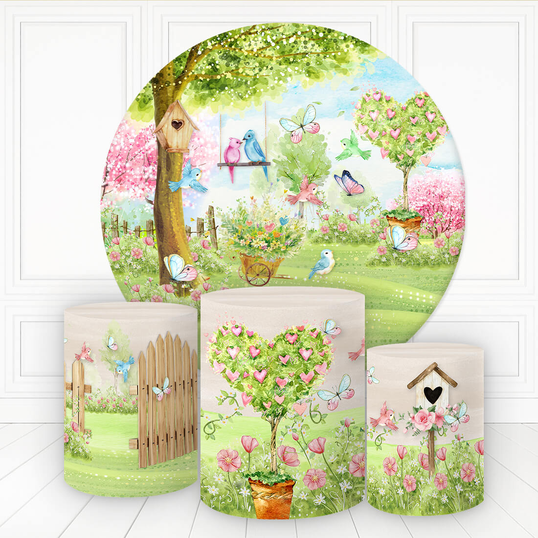 Kit panel circular trio de fundas - Jardin Encantado