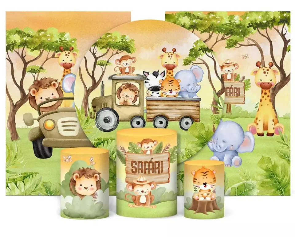 Kit panel circular,dos paneles laterales trio de fundas – Safari