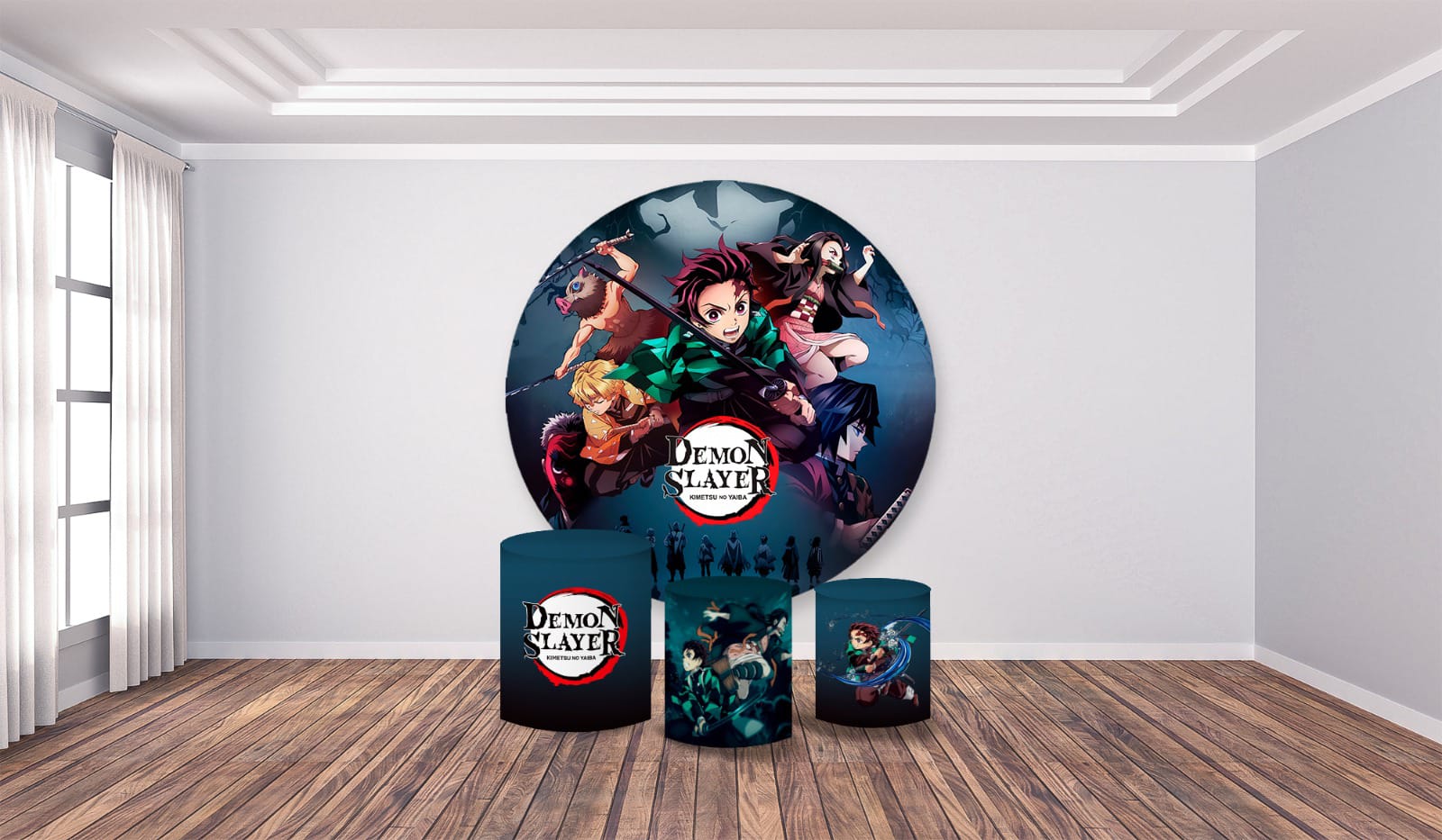 Kit panel circular trio de fundas - Demon Slayer
