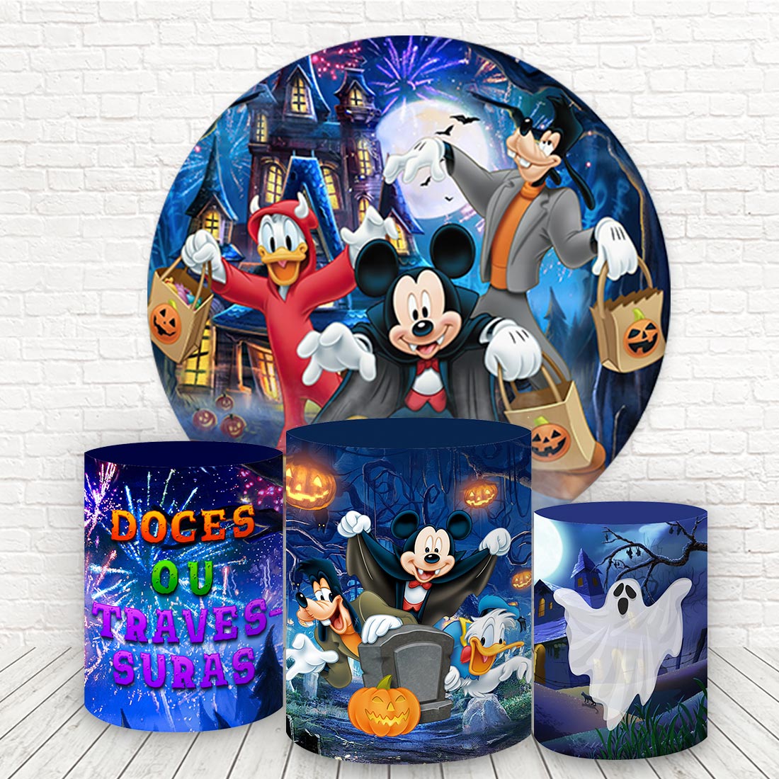 Kit panel circular trio de fundas - Halloween