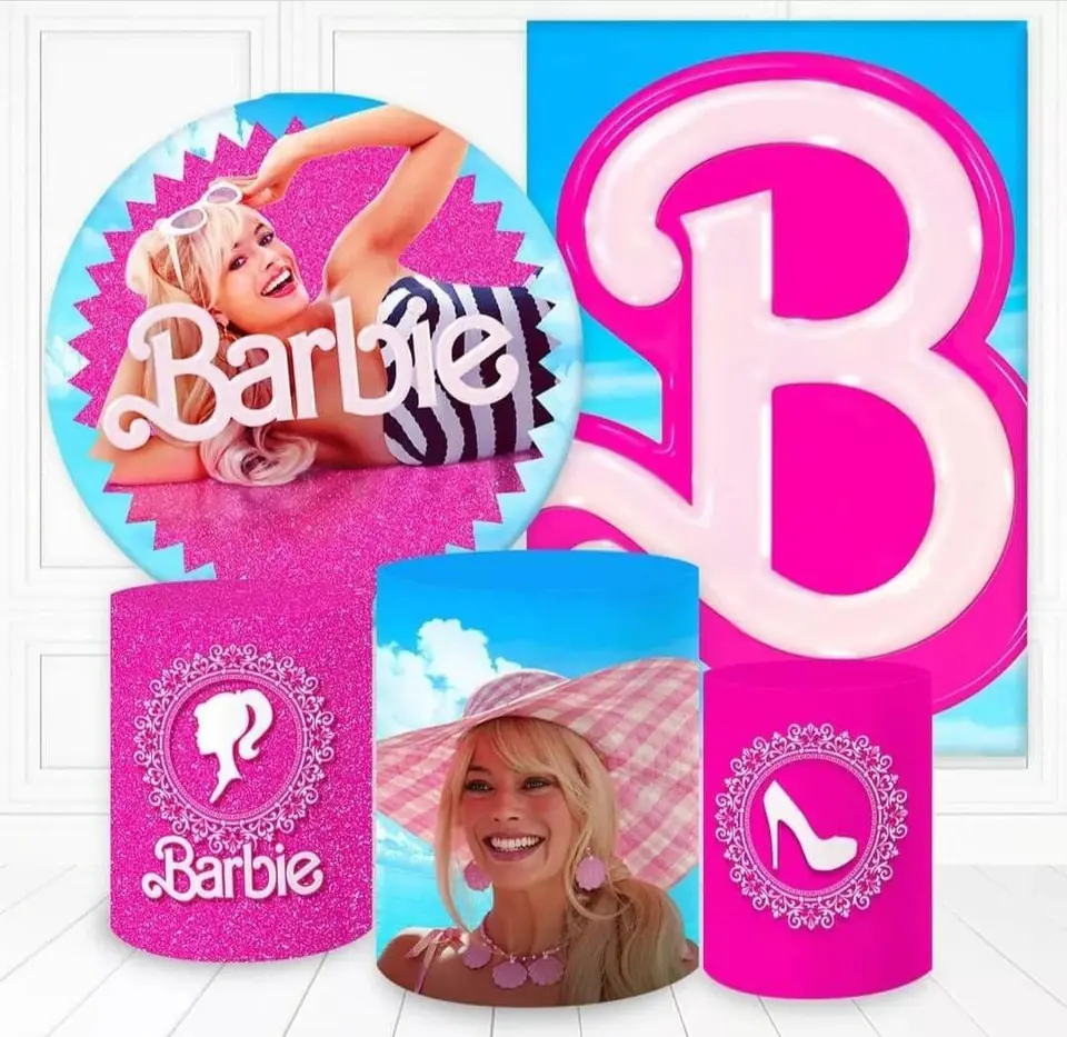 Kit panel circular,panel lateral trio de fundas - Barbie