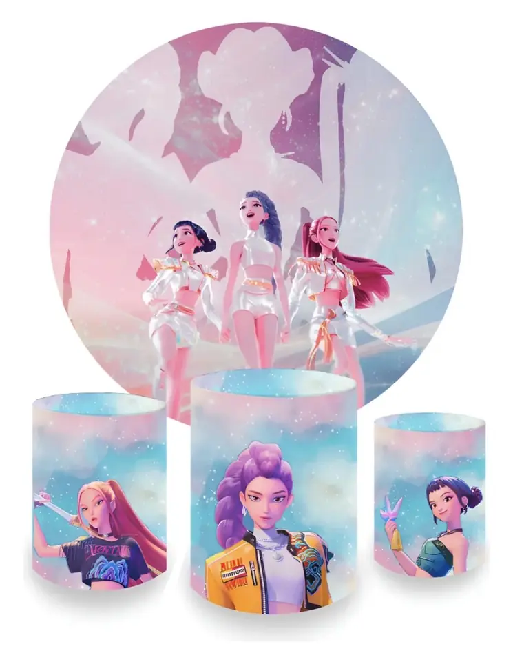 Kit panel circular trio de fundas – Guerreras K-Pop Demon