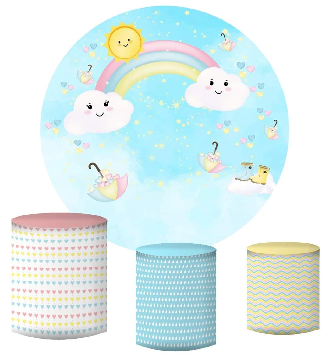 Kit panel circular trio de fundas - Lluvia de Amor