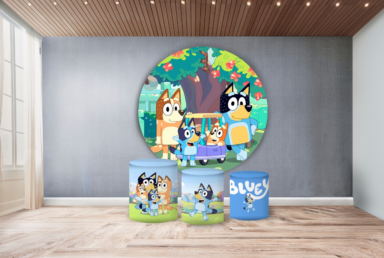 Kit panel circular trio de fundas - Bluey
