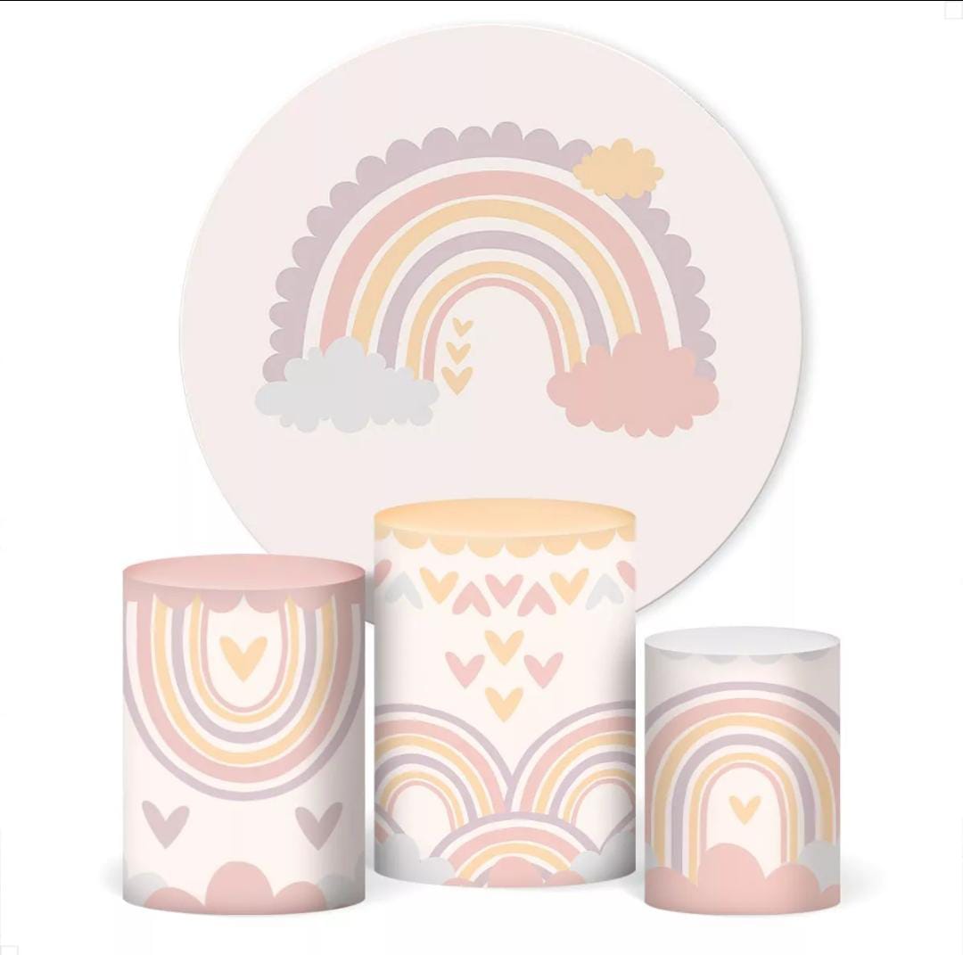 Kit panel circular trio de fundas - Arcoiris boho