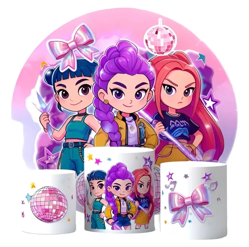 Kit panel circular trio de fundas – Guerreras k-pop Cute