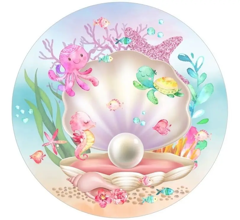 Panel circular - Fondo de Mar
