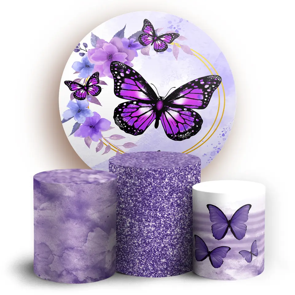 Kit panel circular trio de fundas - Mariposas