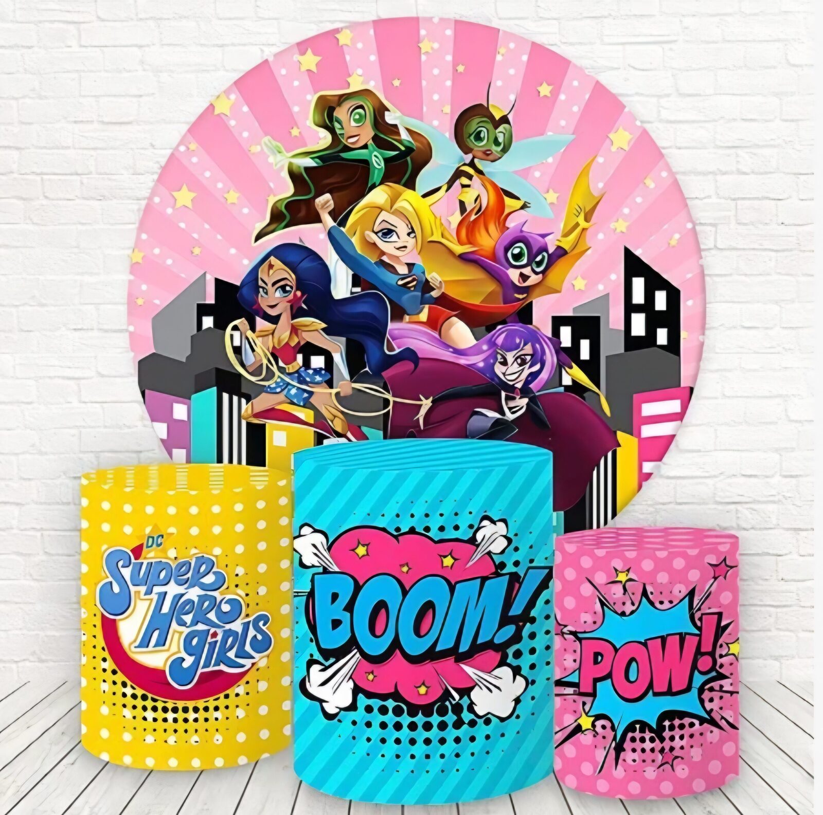 Kit panel circular trio de fundas - Super Girls