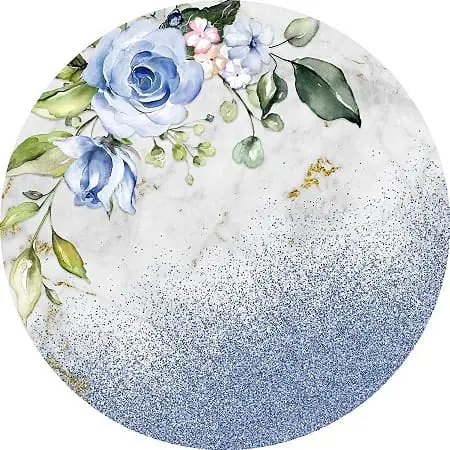 Panel Circular - Floral Azul