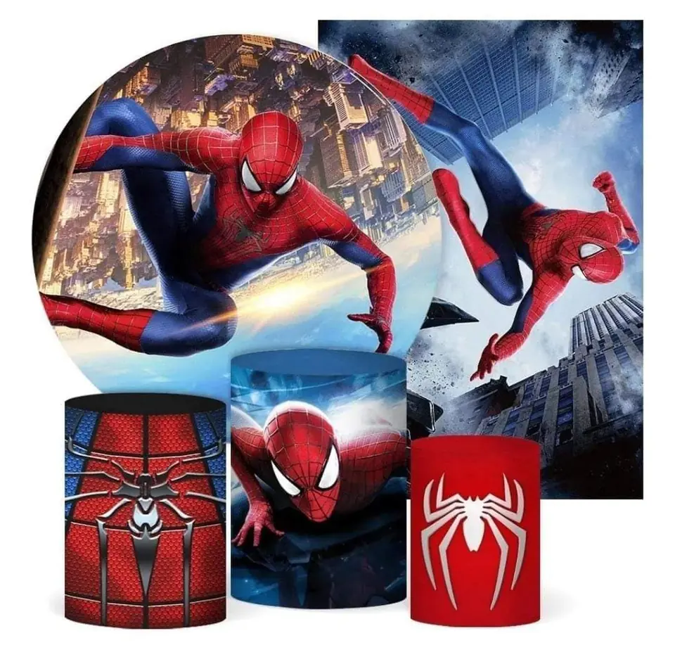 Kit panel circular,panel lateral trio de fundas - Hombre Araña