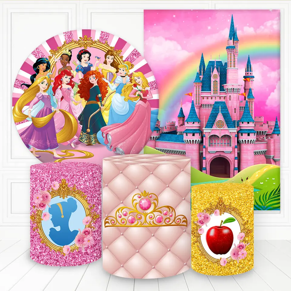 Kit panel circular,panel lateral trio de fundas – Princesas