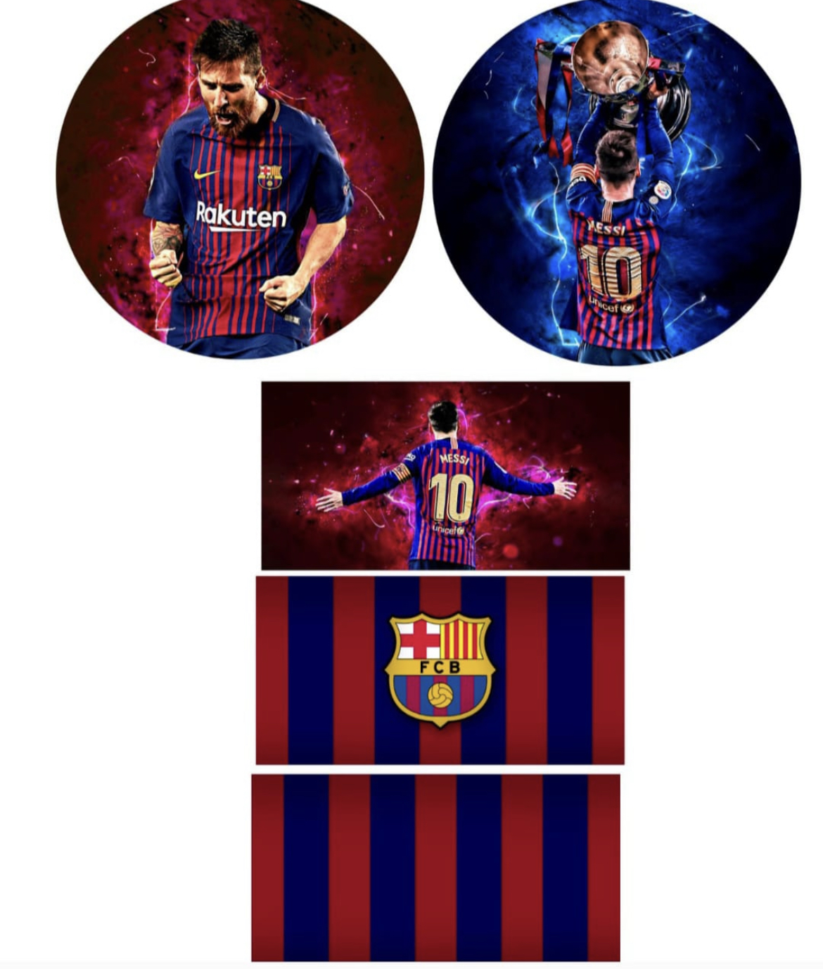 Kit panel circular trio de fundas - Messi