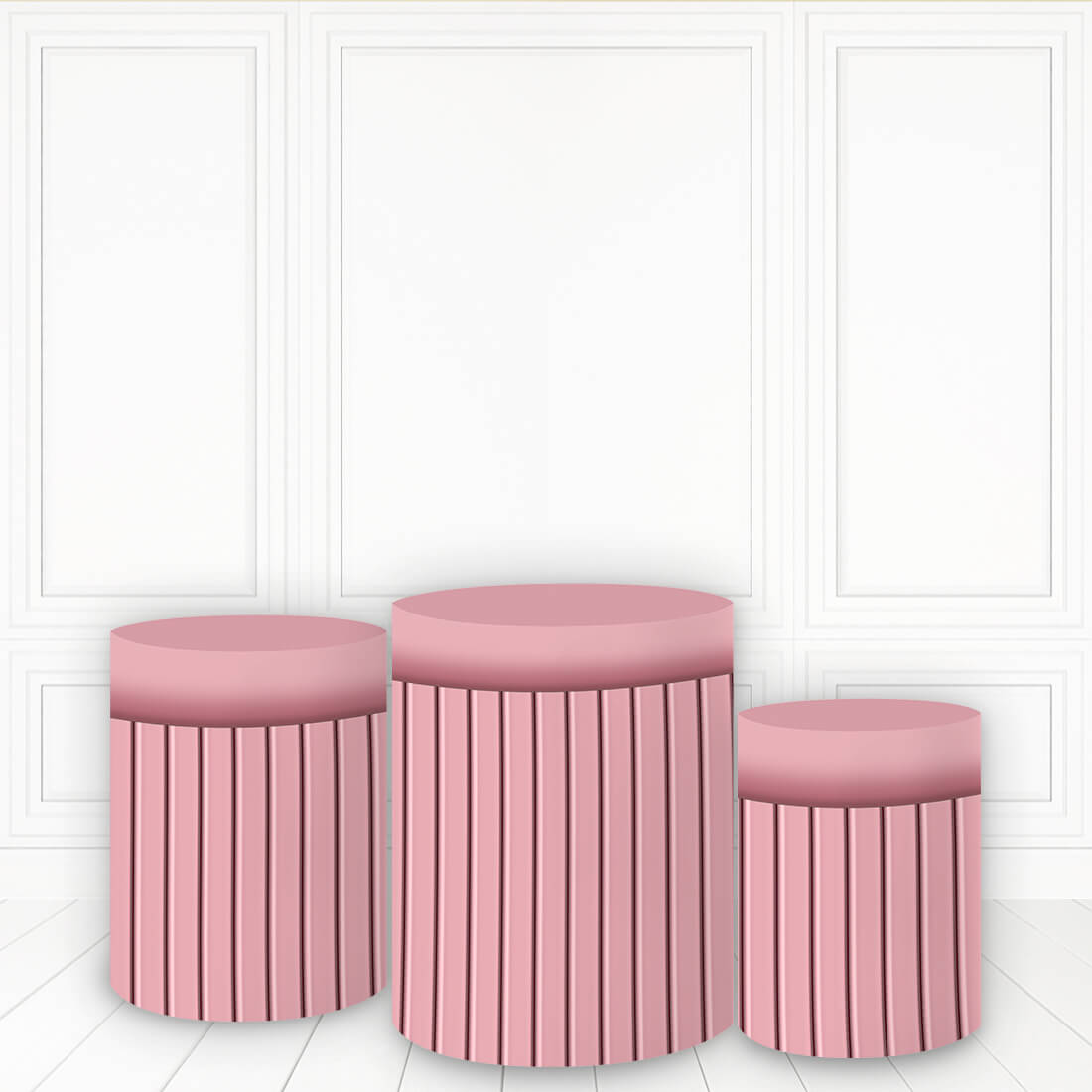 Trio de fundas - Ripadas Rosa bebe
