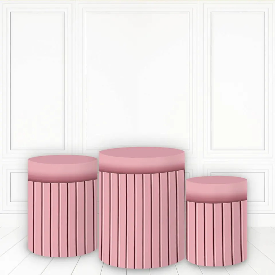 Trio de fundas - Ripadas Rosa bebe