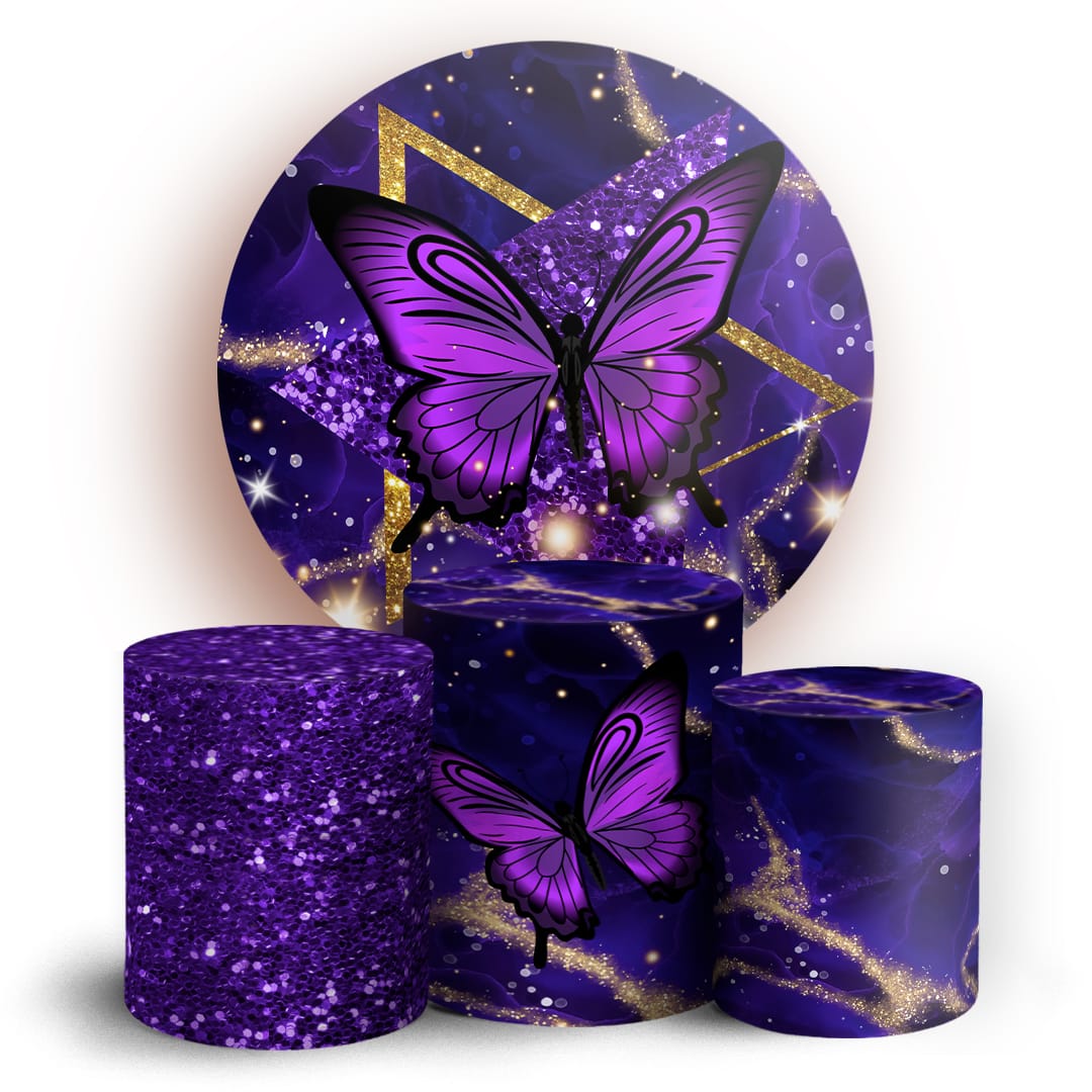 Kit panel circular trio de fundas - Mariposas