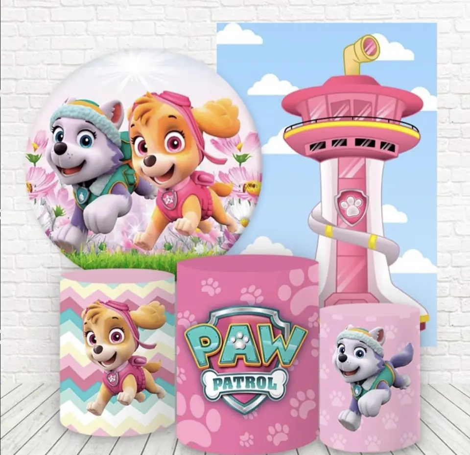 Kit panel circular,panel lateral trio de fundas - Paw Patrol