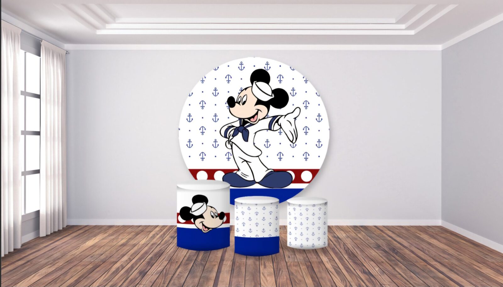 Kit panel circular trio de fundas - Mickey Marinero